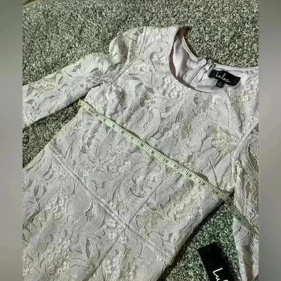 Lulus $69 All For You Lilac Purple Lace Dress Sz S Sheath Stretch 3/4 Sleeve - Picture 5 of 10